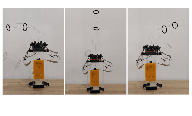 Plataforma y robot en diferentes poses